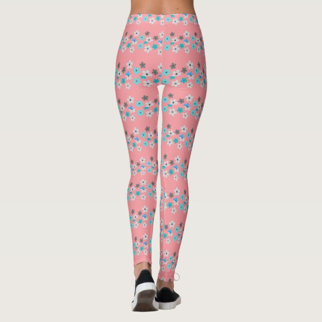Rustic Modern Floral  Leggings (Back)