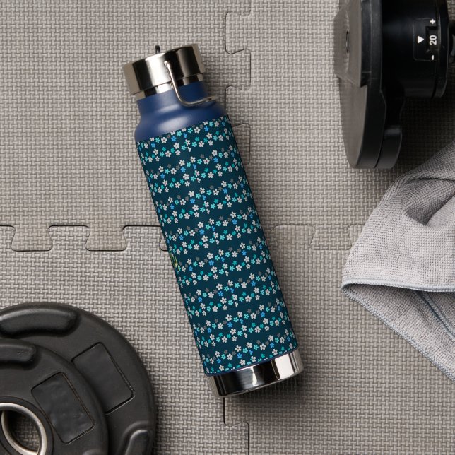 Rustic Modern Floral  Pattern Water Bottle (Gym)