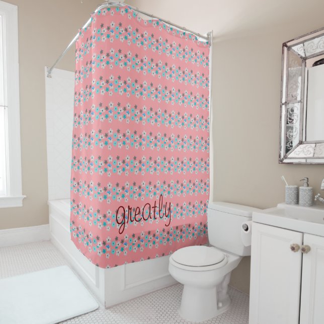 Rustic Modern Floral  Shower Curtain (In Situ)