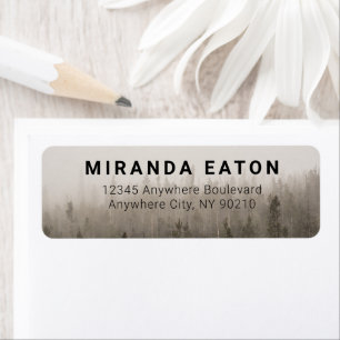 Rustic Modern Forest Misty Landscape Return Addres Address Label