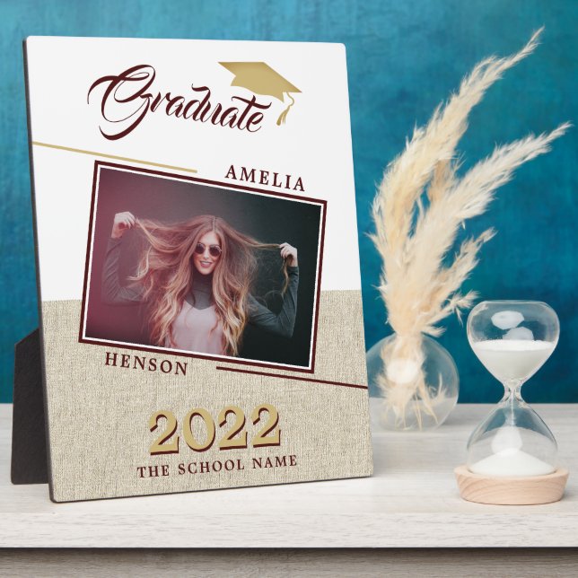 Rustic Modern Graduate Photo Graduation  Plaque (Side)