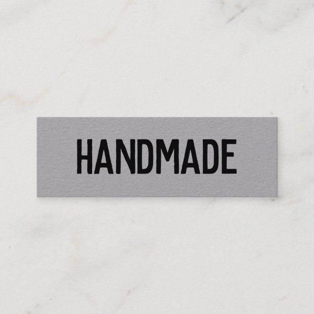 Rustic modern grey kraft handmade gifts seller mini business card (Front)