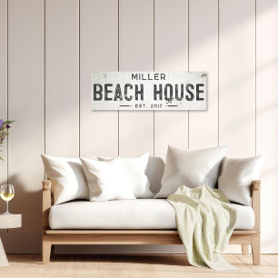 Rustic Modern Industrial Farmhouse BeachHouse Long Canvas Print