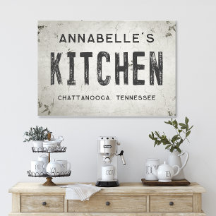 Rustic Modern Industrial Farmhouse Kitchen City Canvas Print