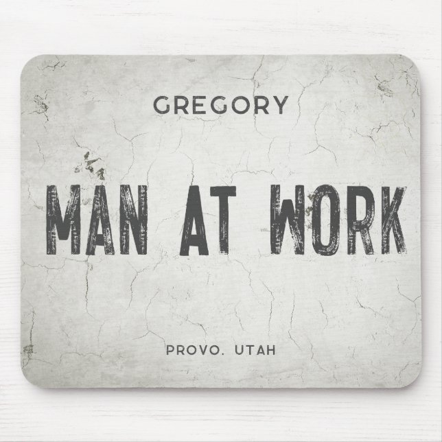 Rustic Modern Industrial Farmhouse Male Name City Mouse Pad (Front)