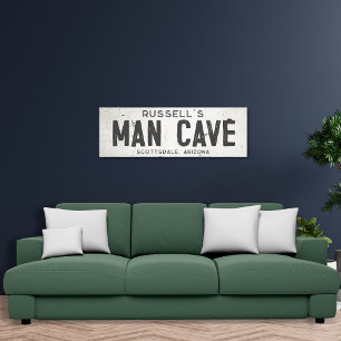 Rustic Modern Industrial Farmhouse Man Cave City Canvas Print