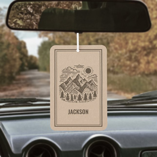 Rustic Modern Mountain Custom  Car Air Freshener (Modern Rustic Mountains Custom Air Freshener )