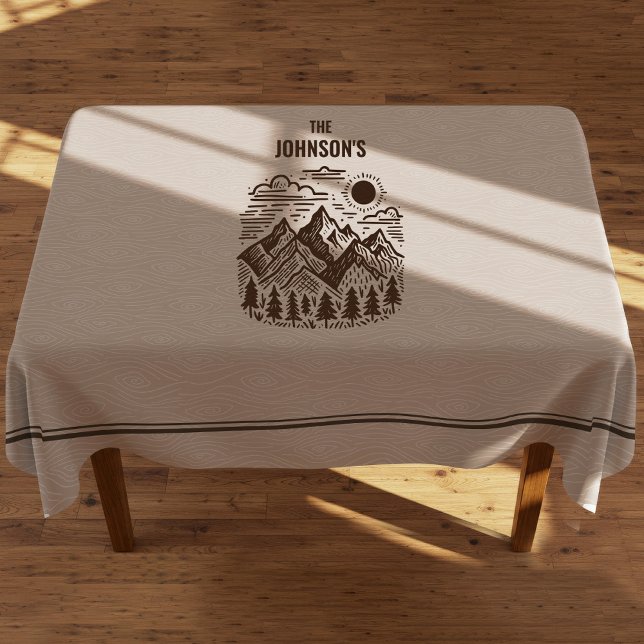 Rustic Modern Mountains Custom Tablecloth (Modern Rustic Mountains Custom Tablecloth)