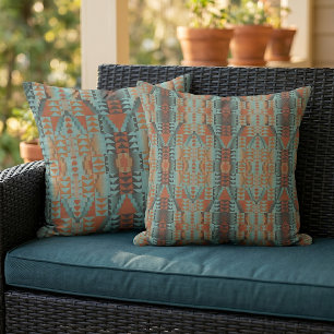 Rustic Modern Native Tribal Art Pattern Cabin Cushion