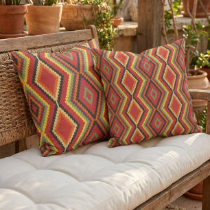 Rustic Modern Native Tribal Art Pattern Cabin Cushion