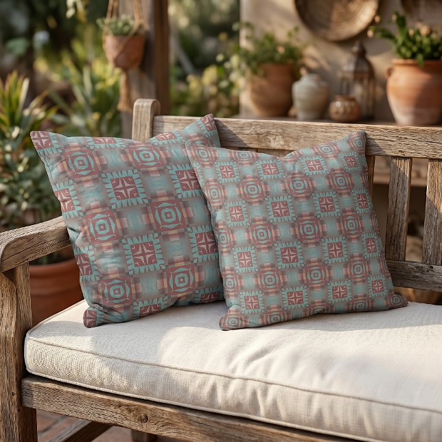 Rustic Modern Native Tribal Art Pattern Cabin Cushion (Creator Uploaded)