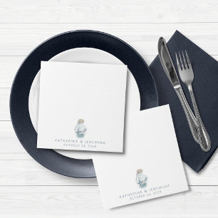 Rustic Modern Nautical Seashell Wedding Napkin