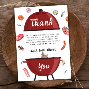 Rustic Modern Outdoor Backyard BBQ Baby Shower  Thank You Card