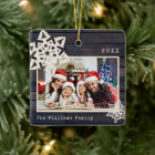 Rustic Modern Photo DIY Snowflake Family Name Wood