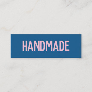 Rustic modern pink blue handmade gifts seller mini business card