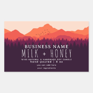 Rustic Modern Red Mountain Candle Label