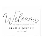 Rustic Modern Script Engagement Party Welcome Sign