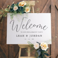 Rustic Modern Script Engagement Party Welcome Sign