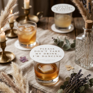 Rustic Modern Script Personalised Wedding Coaster