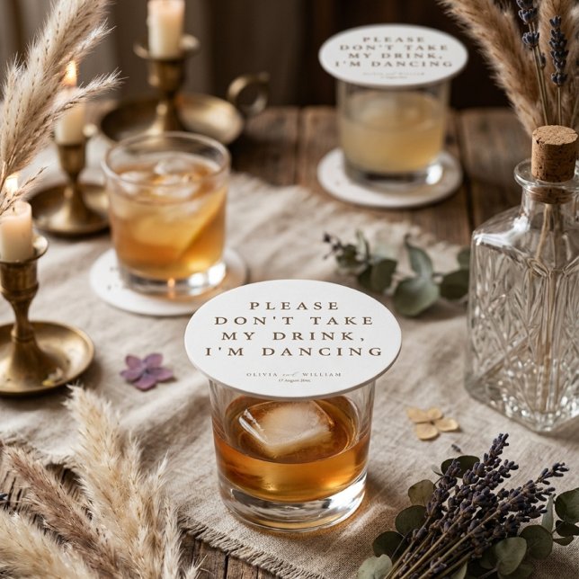 Rustic Modern Script Personalised Wedding  Coaster (Creator Uploaded)