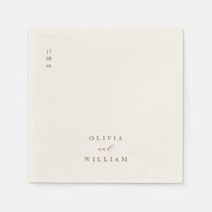 Rustic Modern Script Personalised Wedding Cocktail Napkin