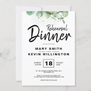 Rustic Modern Simple Boho Wedding Rehearsal Dinner Invitation