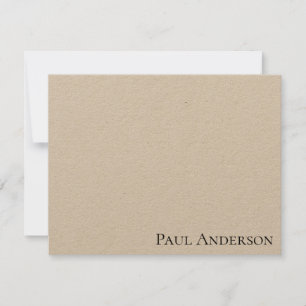 Rustic Modern Simple Men's Custom Name Stationery Card