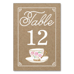 Rustic Modern Teacup Table Number