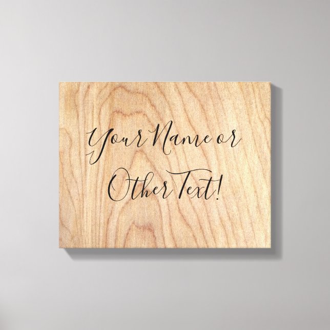 Rustic Modern Unfinished Wood Pattern Printed Canvas Print (Front)