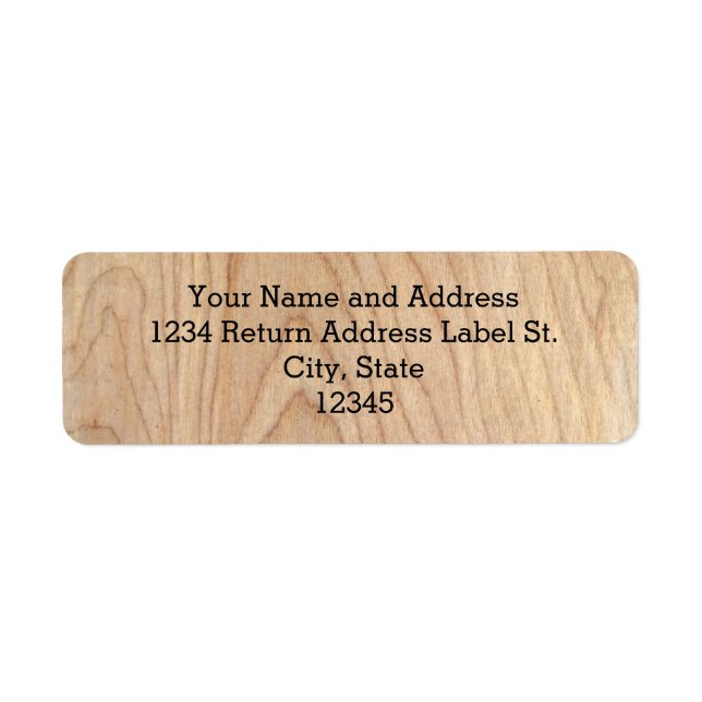 Rustic Modern Unfinished Wood Pattern Printed Return Address Label (Front)