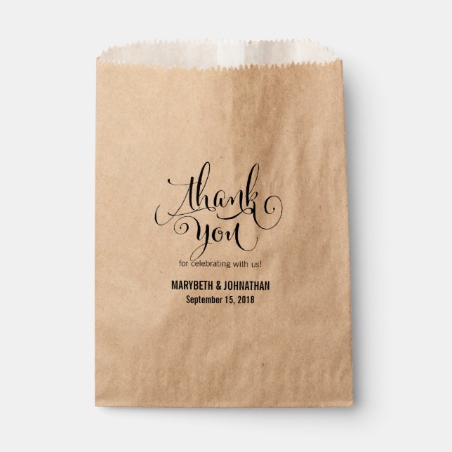 Rustic Modern We Do Script Wedding Favour Bag (Front)
