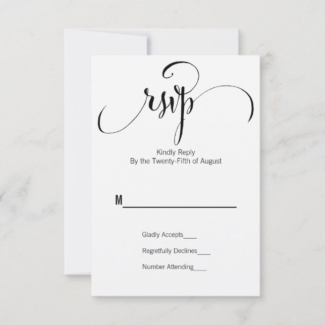 Rustic Modern We Do Script Wedding RSVP Card (Front)