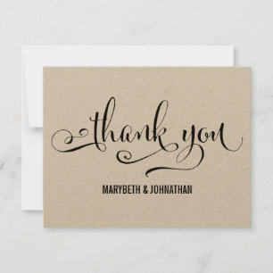 Rustic Modern We Do Script Wedding Thank You Card
