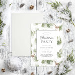 Rustic Modern Winter Forest Christmas Party Invitation<br><div class="desc">What better way to get into the holiday spirit than by hosting a Rustic Modern Winter Forest Christmas party? This rustic and modern holiday card is the perfect way to invite your family and friends to an annual holiday party, or the annual corporate party. This beautiful card features a modern...</div>