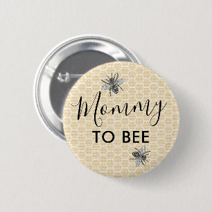 Rustic Mommy to Bee Name Tag Baby Shower 6 Cm Round Badge