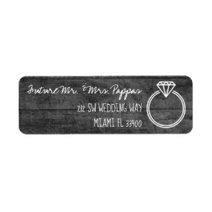 Rustic Monochrome Engagement / Save the Date Chalk Return Address Label