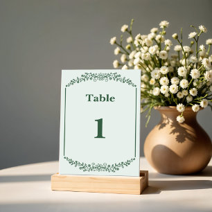 Rustic Monochrome Floral Wedding Table Number