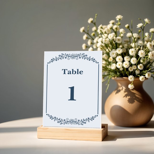 Rustic Monochrome Floral Wedding Table Number (Creator Uploaded)