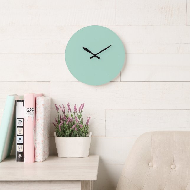 Rustic Monogram Blue Teal Large Clock (Reading Room)