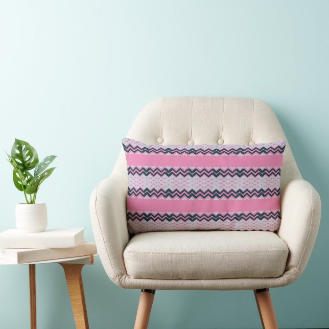 Rustic Monogram Chic Groovy  Lumbar Cushion (Chair)