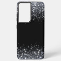 Rustic Monogram Classic Glitter black and Silver
