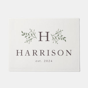 Rustic monogram custom doormat