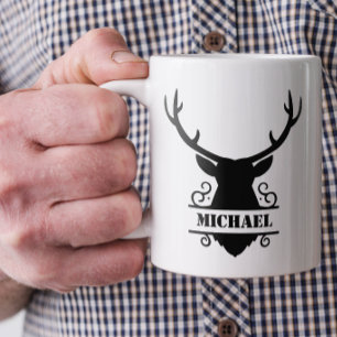 Rustic Monogram Deer Coffee Mug