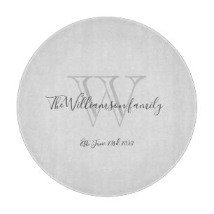 Rustic Monogram Family Name Initial Cool Chic  Cutting Board