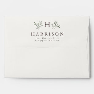 Rustic monogram holiday envelope