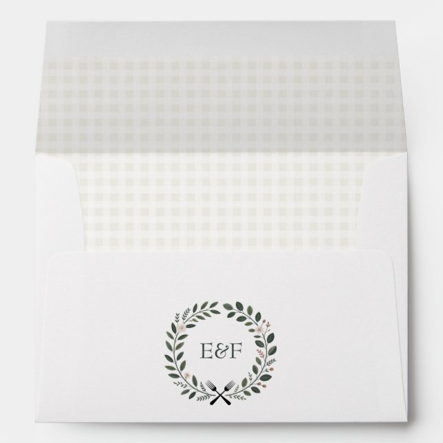 Rustic Monogram I Do BBQ Wedding Envelope (Back (Bottom))