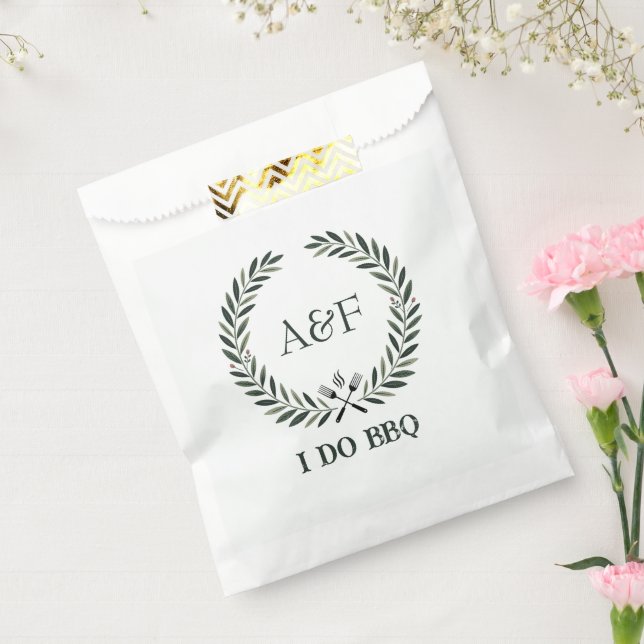 Rustic Monogram I Do BBQ Wedding Shower Favour Bag (Sealed)