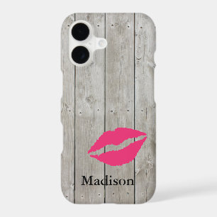 Rustic Monogram iPhone 7 Case with a Kiss