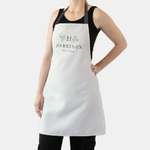 Rustic monogram personalised apron