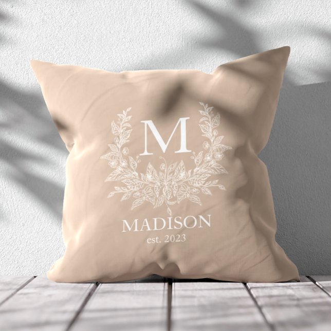 Rustic Monogram Personalised Initial Cushion (Creator Uploaded)